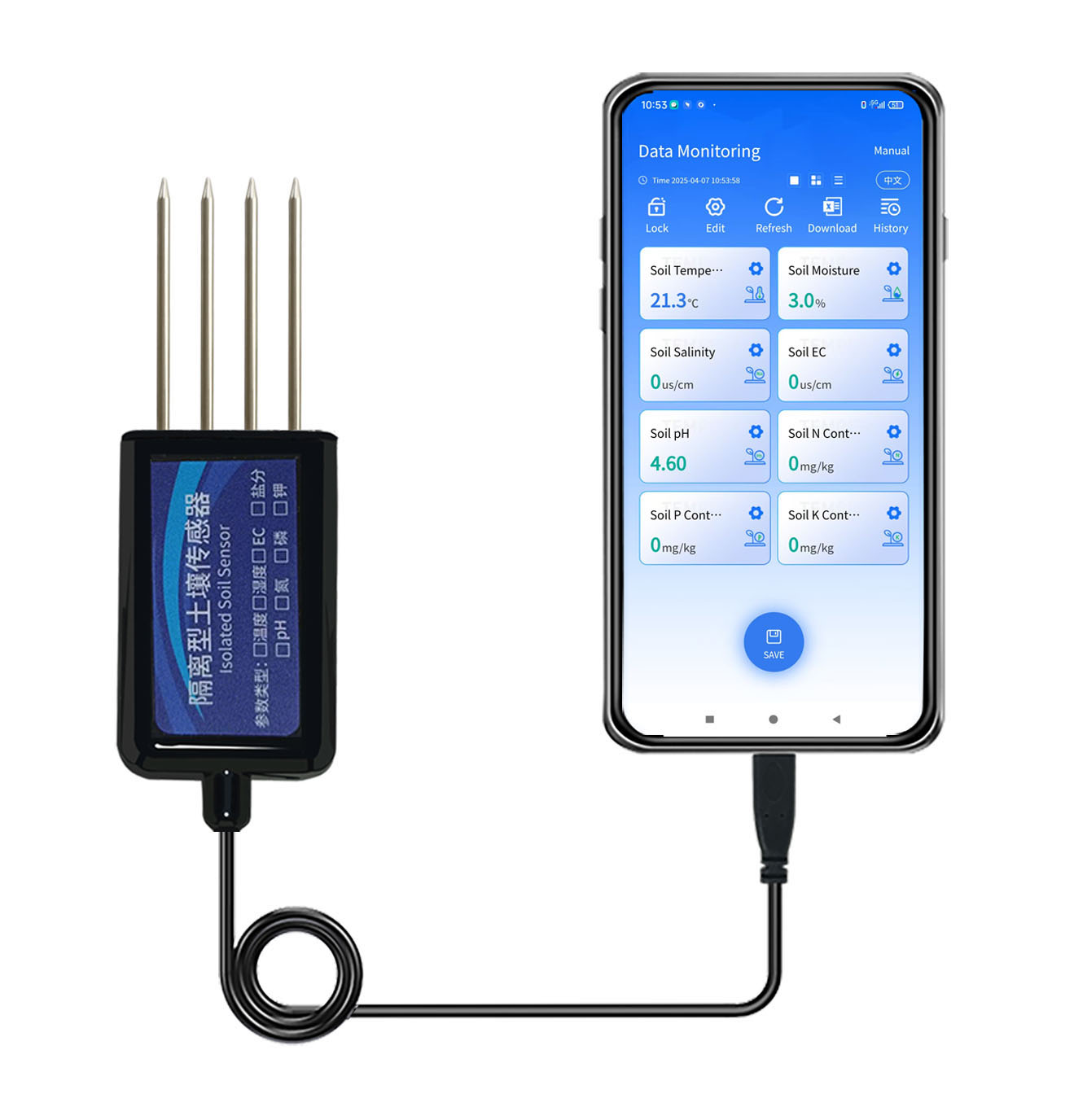 Temperature Humidity Sensor - 8 in 1 Digital Soil Sensor