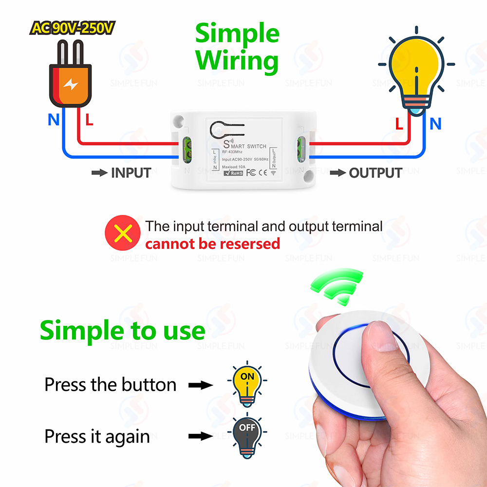 Wireless RF433MHz Remote Contr - đánh giá và giá Sonoff Basic Switch