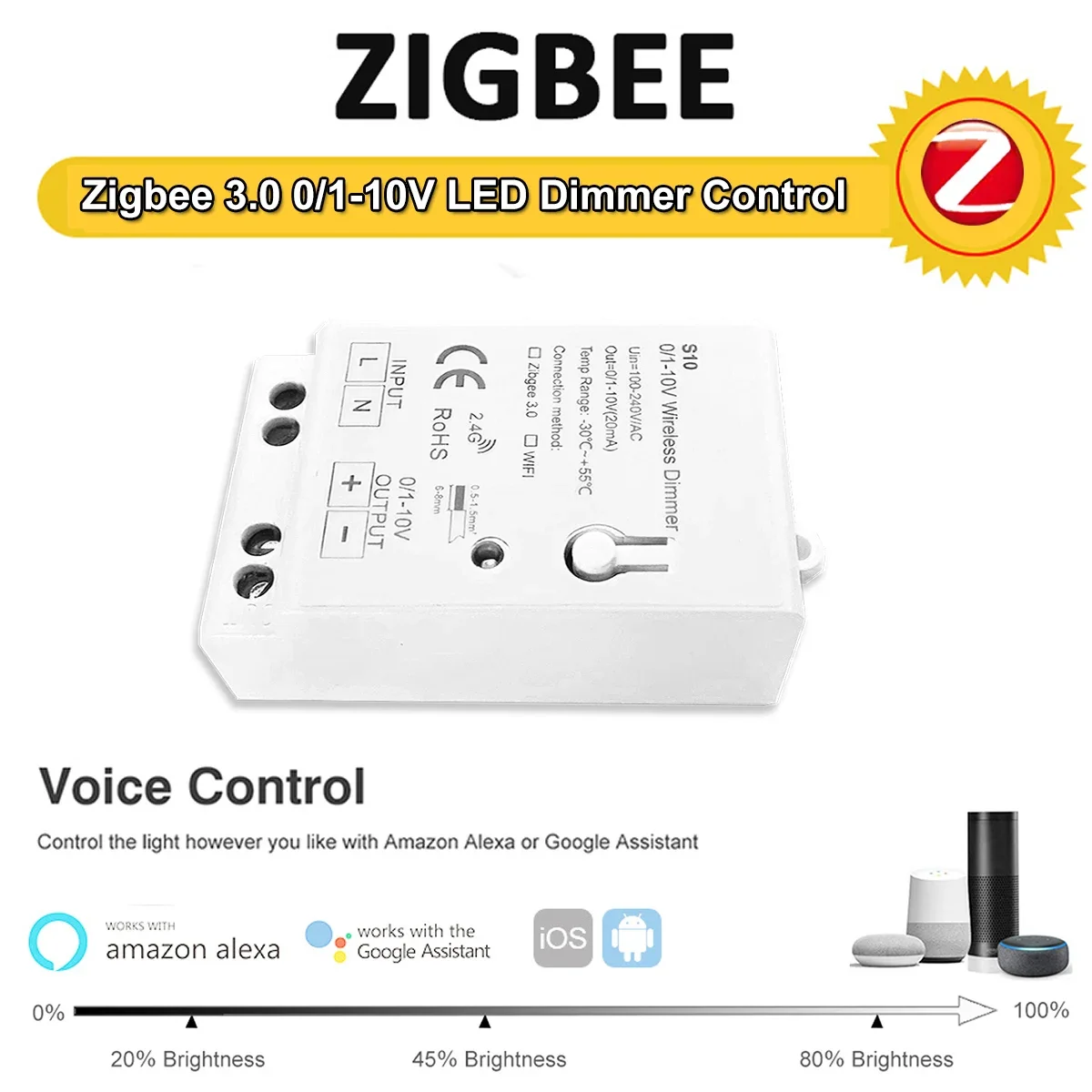 Zigbee 3.0 0-10V 1-10V Dimmer  - đánh giá và giá Zigbee Coordinator Stick