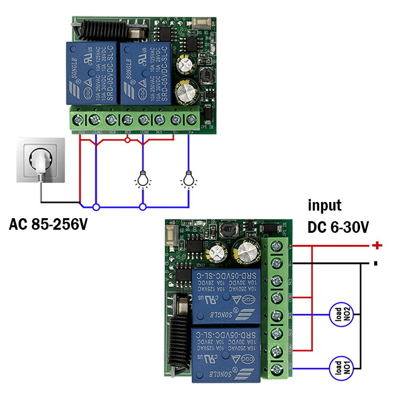DC 9V 12V 24V AC 85-250V 2CH R - đánh giá và giá 433Mhz Receiver Module