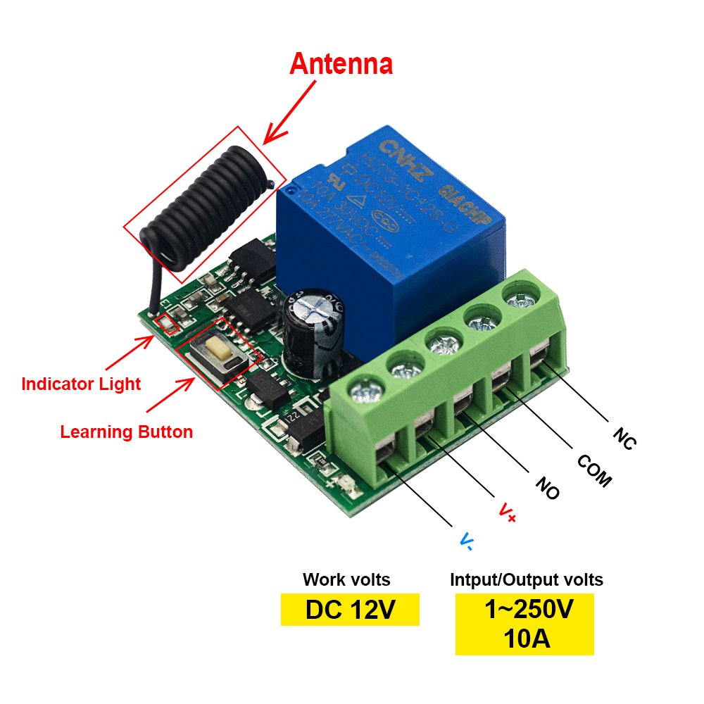 QIACHIP 433MHz DC 12V Wireless - đánh giá và giá 433Mhz Receiver Module