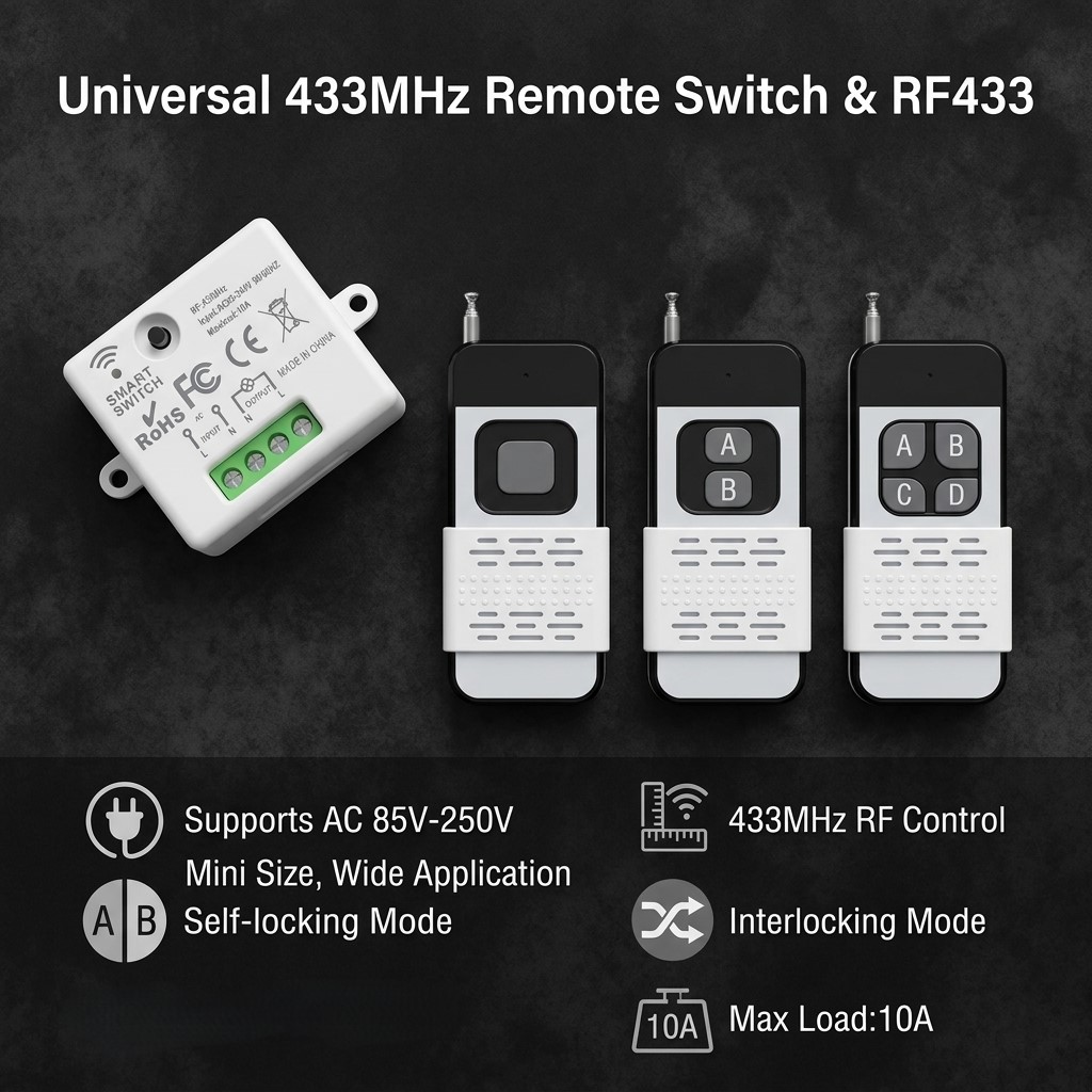 220V 1CH Wireless Remote Contr - đánh giá và giá 433Mhz Receiver Module